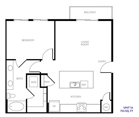 Unit 1A Floor Plan at The Hendry, Henderson, NV, 89074